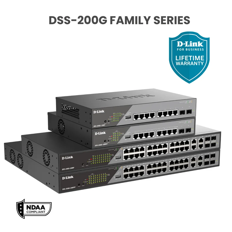 D-Link 8-Port Gigabit PoE++ Smart Managed Switch with 2 SFP Ports - DSS-200G-10MPP