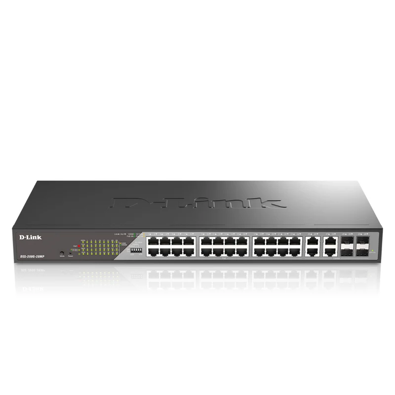 D-Link 24-Port Gigabit Poe+ Smart Managed Switch with 4 Combo SFP Ports - DSS-200G-28MP