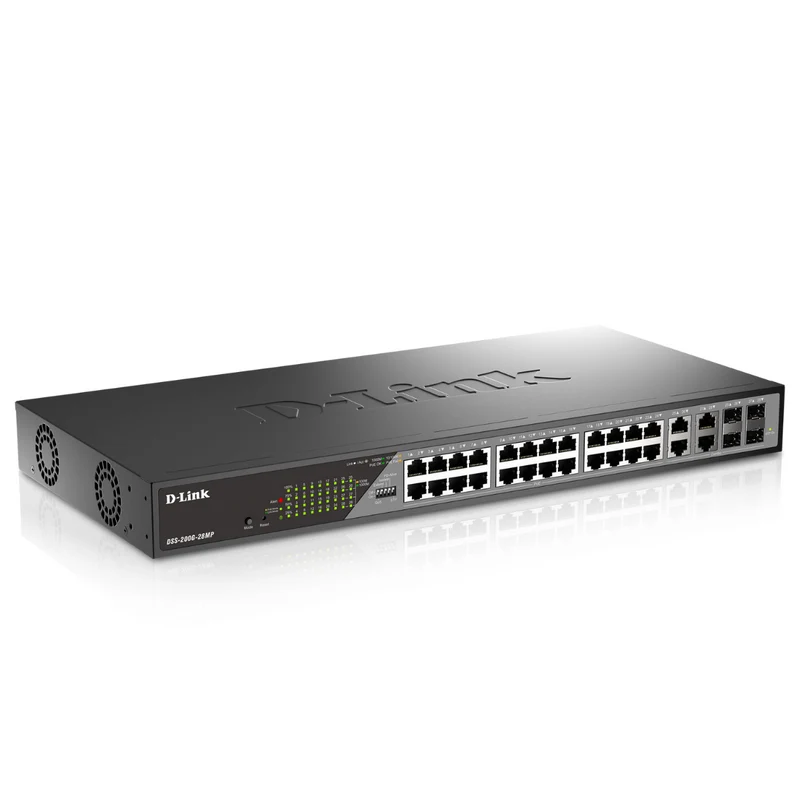 D-Link 24-Port Gigabit Poe+ Smart Managed Switch with 4 Combo SFP Ports - DSS-200G-28MP