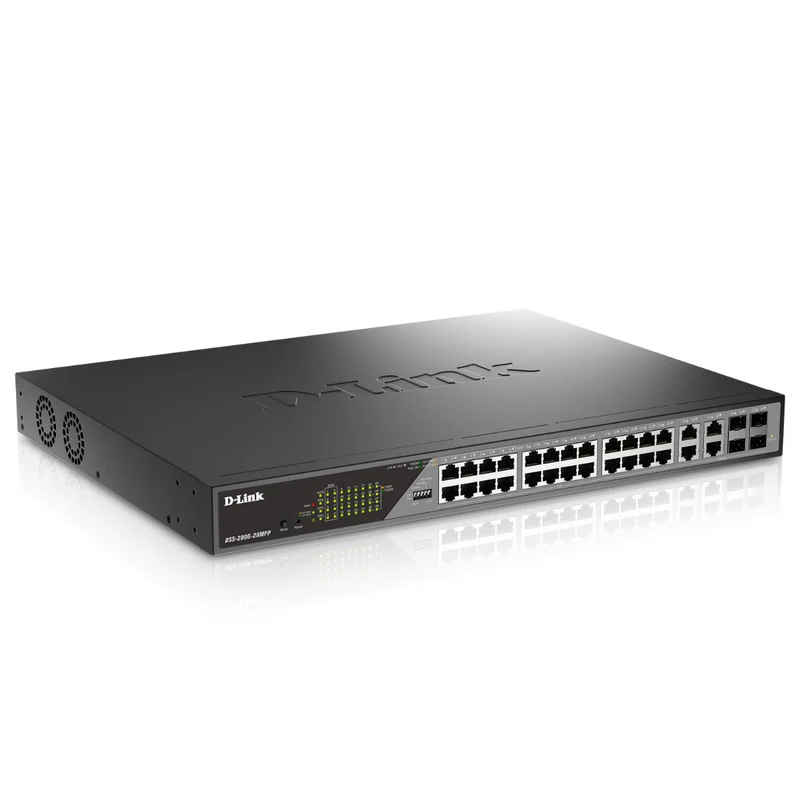 D-Link 24-Port Gigabit Poe++ Smart Managed Switch with 4 Combo SFP Ports - DSS-200G-28MPP