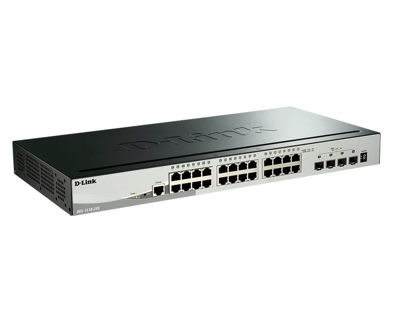 28-port Stackable Gigabit Switch including 4 10GbE SFP+ ports - DGS-1510-28X
