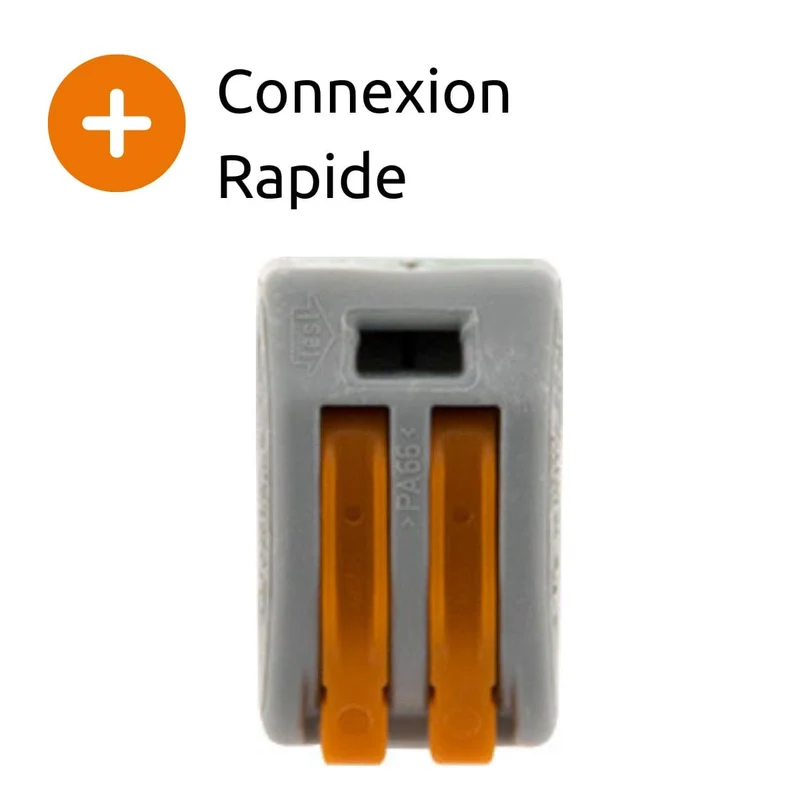 Lot de 300 bornes automatiques à cliquet S222 - 2 entrées - fils rigides et souples 4mm² max - Orange - Wago