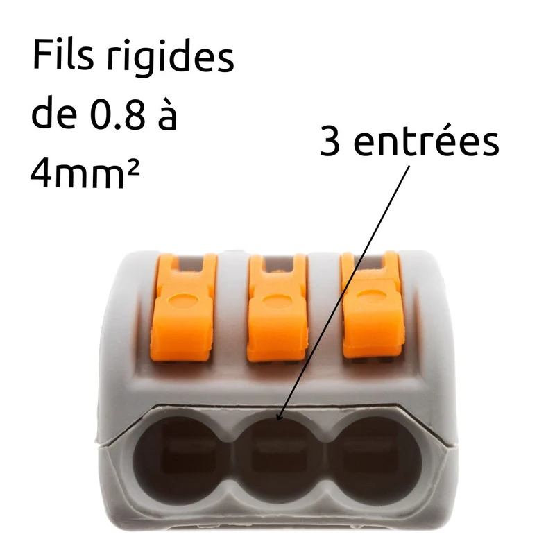 Lot de 30/50 bornes automatiques à cliquet S222 - 2/3/5 entrées 4mm² - Wago