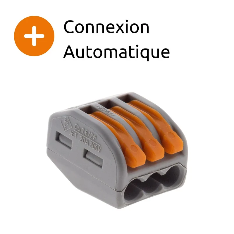 Lot de 30/50 bornes automatiques à cliquet S222 - 2/3/5 entrées 4mm² - Wago