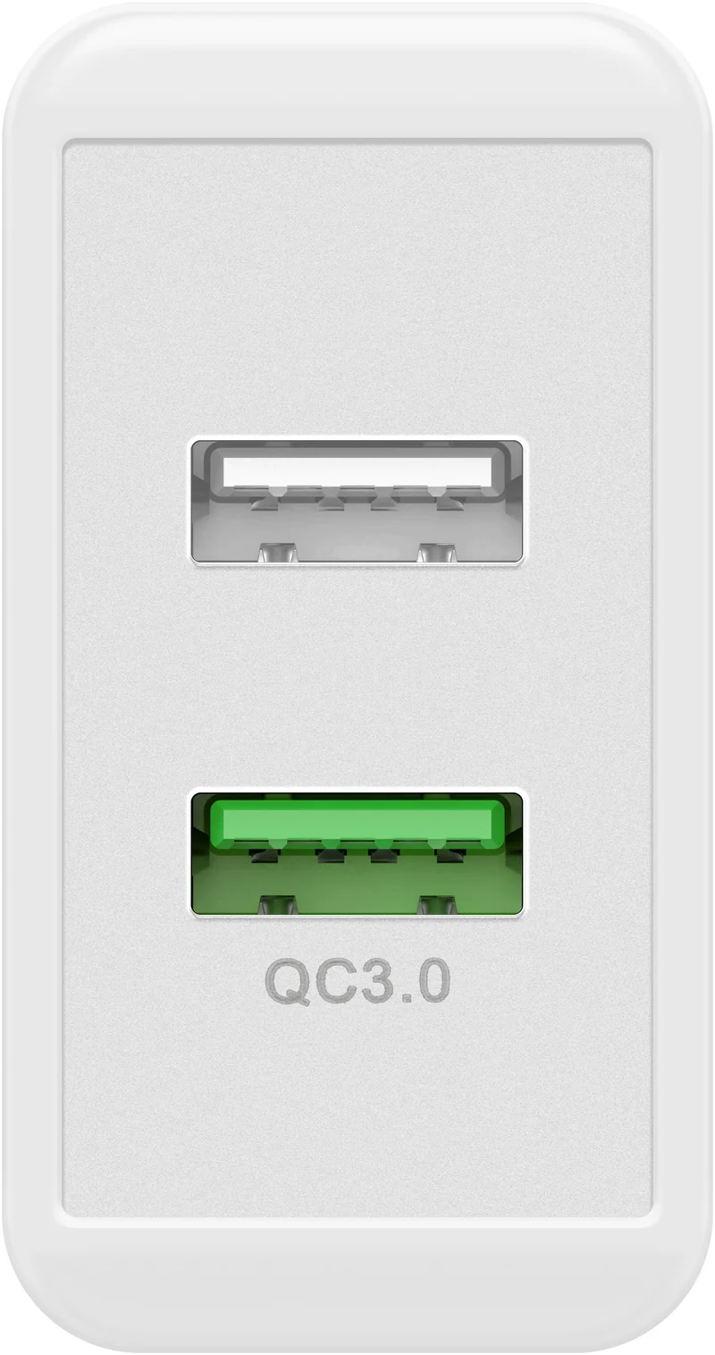 Double chargeur rapide USB-A QC3,0 28W - Goobay