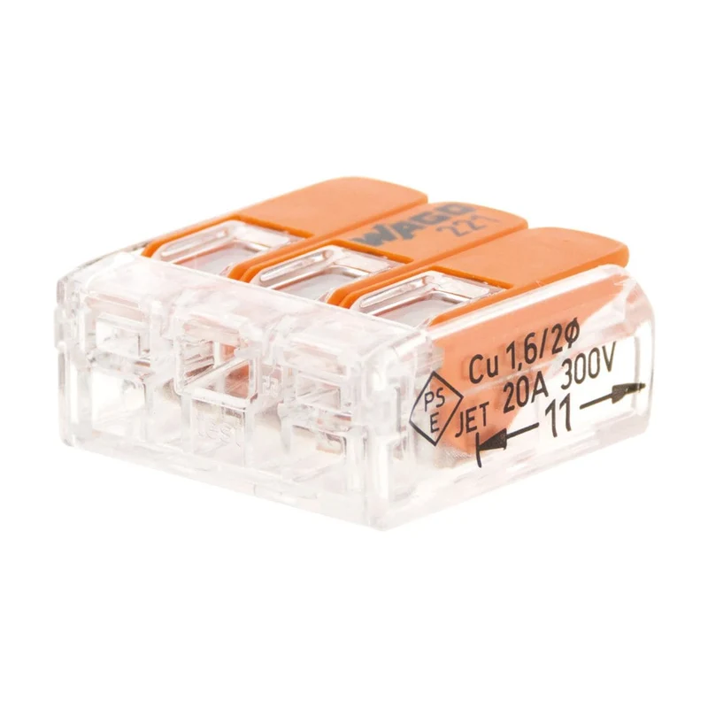 Borne de raccordement S221 - 2/3/5 conducteurs leviers 4mm² - Wago