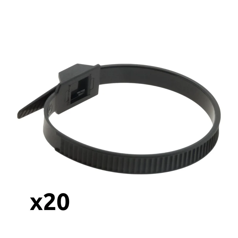 Lot de colliers de câblage 9x 260mm noir - Zenitech