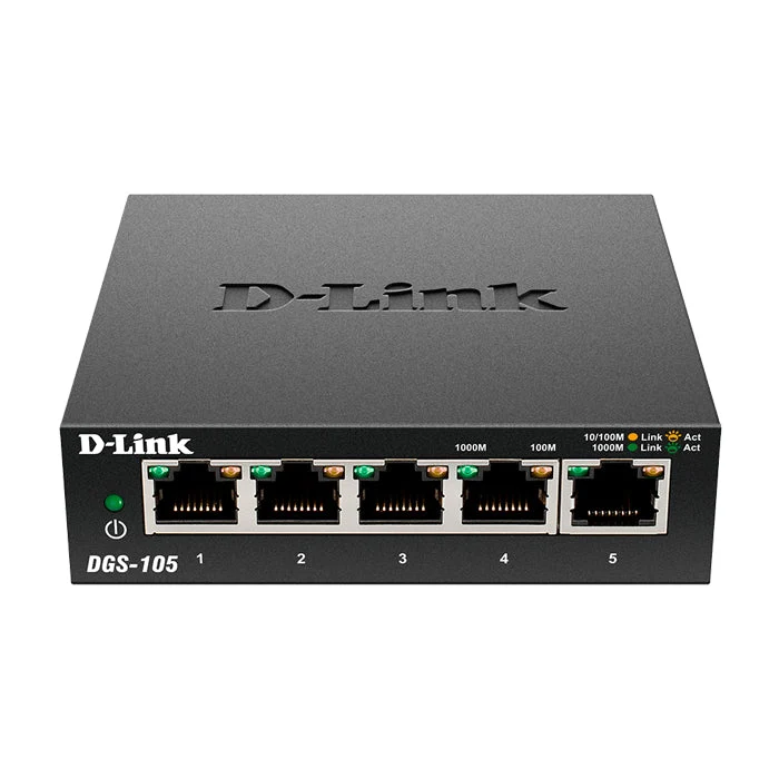 [Certified Refurbished] 5-Port Gigabit Metal Desktop Switch 2pk - DGS-105/2PK RE