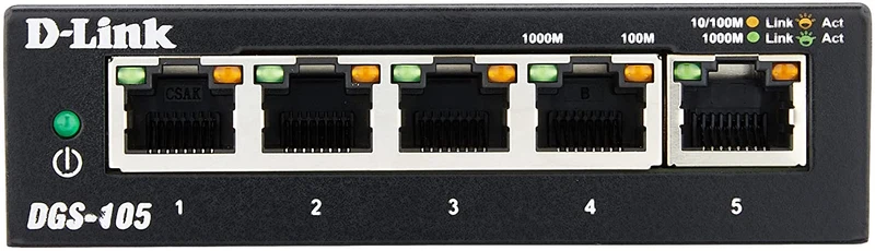 [Certified Refurbished] 5-Port Gigabit Metal Desktop Switch 2pk - DGS-105/2PK RE
