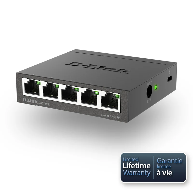 5-Port Unmanaged Gigabit Metal Desktop Switch - DGS-105