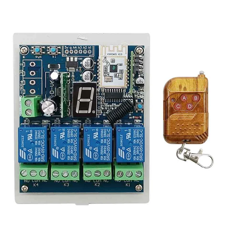 Interrupteur Télécommande 4 Canaux WIFI / Bluetooth pour Moteur / Vérin Électrique (Modèle 0022015)