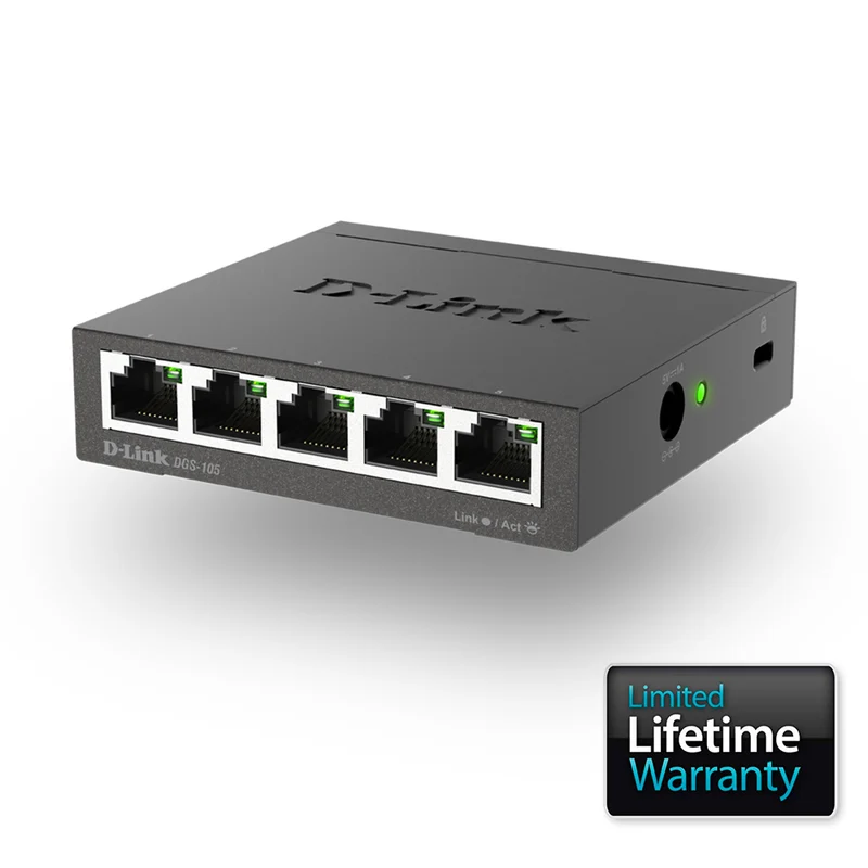 5-Port Unmanaged Gigabit Metal Desktop Switch - DGS-105