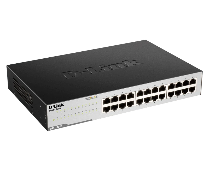 24-Port Gigabit Unmanaged Metal Ethernet Switch - DGS-1024C