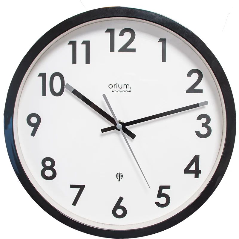 Horloge Naturalis radiocontrôlée Ø30cm - Noir - Orium