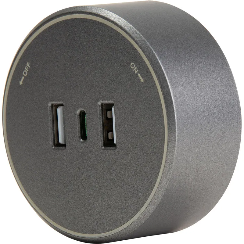 Module chargeur USB amovible pour rail électrique 2 x USB-A + 1 x USB-C - Orium