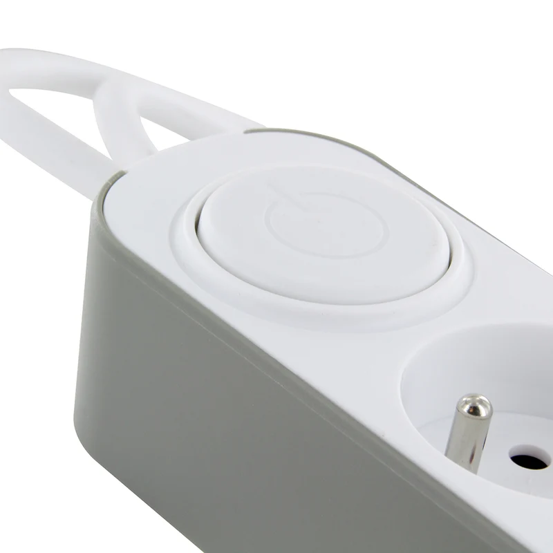 Multiprise bords ronds 5x16A USB A+C - Gris - Chacon