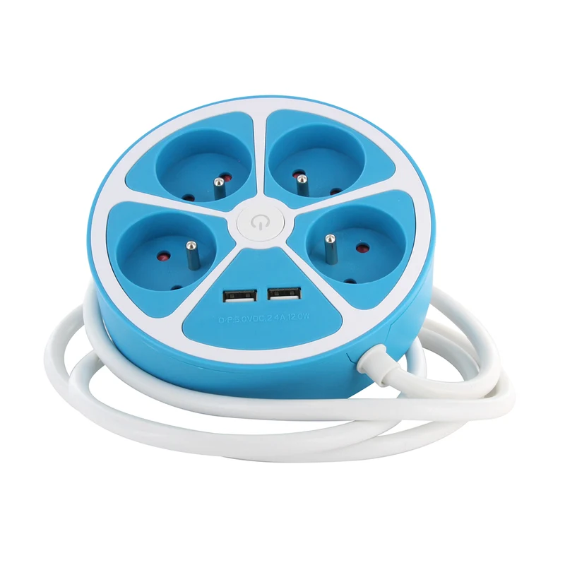 Bloc multiprise cercle 4x16A USB A+C - Chacon