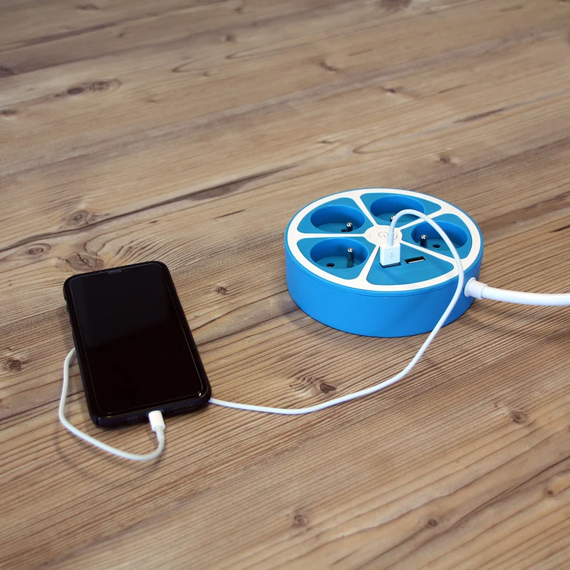 Bloc multiprise cercle 4x16A USB A+C - Chacon