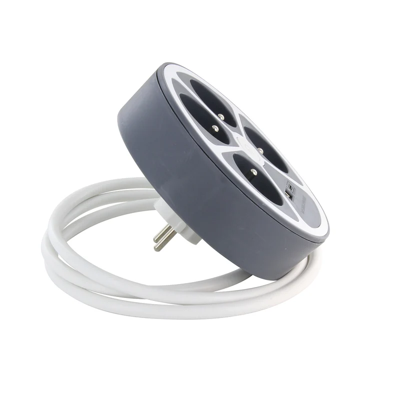 Bloc multiprise cercle 4x16A USB A+C - Chacon