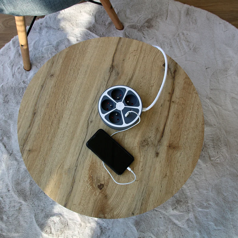 Bloc multiprise cercle 4x16A USB A+C - Chacon
