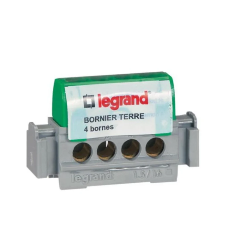 Bornier de terre 4 bornes câble 1,5 à 16 mm² - Legrand