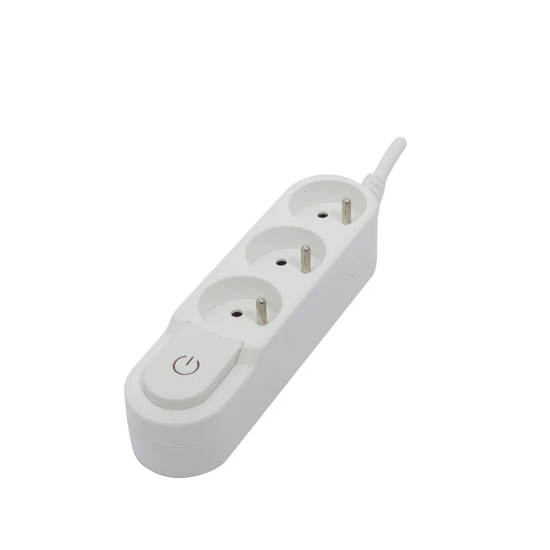 Multiprise Design 3x16A + interrupteur et fiche plate - Chacon