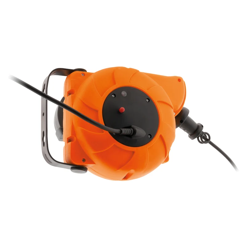 Enrouleur mural câble H05VV-F 3G1mm² 11m + 2m - orange - Zenitech