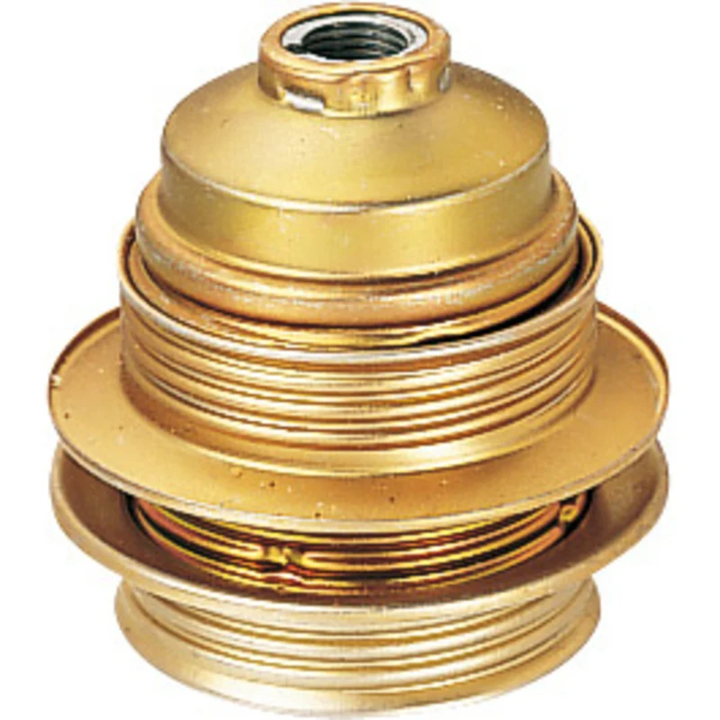 Douille E27 acier laitonné - Raccord Ø10mm - Lébénoïd