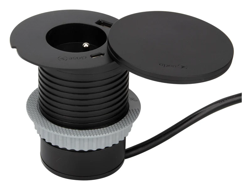 Prise encastrée + ports USB et chargeur induction QI - Otio