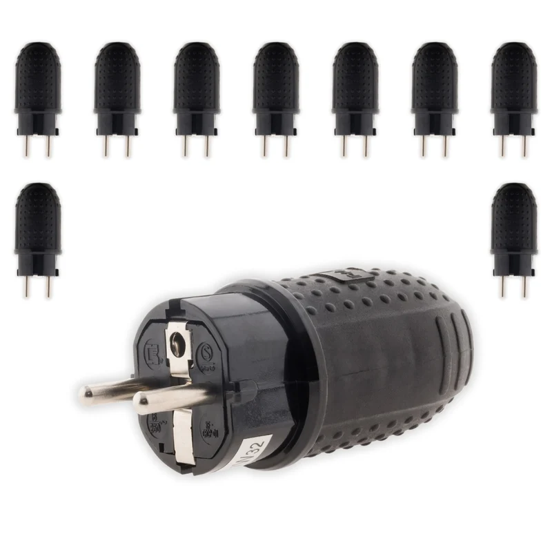 Fiche caoutchouc mâle 16A - 2P+T - Zenitech