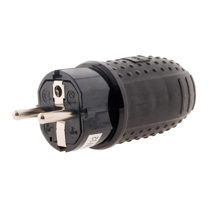 Fiche caoutchouc mâle 16A - 2P+T - Zenitech