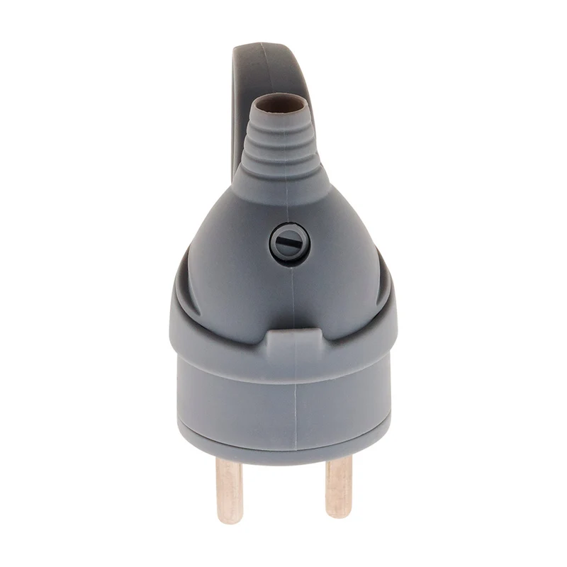 Fiche mâle anneau + ergot 16A 2P+T - gris - Zenitech
