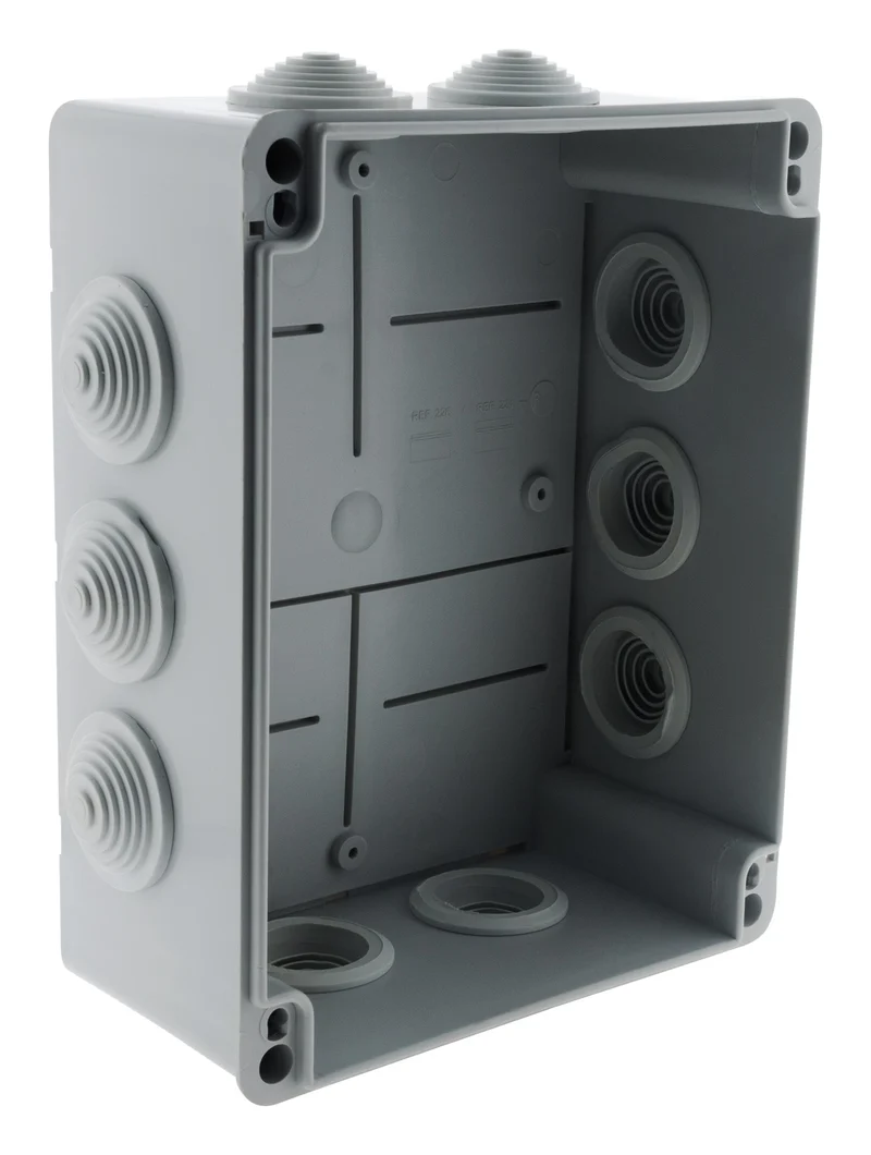 Boîte dérivation IP54 à visser 1/4 de tour 220 x 170 x 105mm - Gris - Zenitech