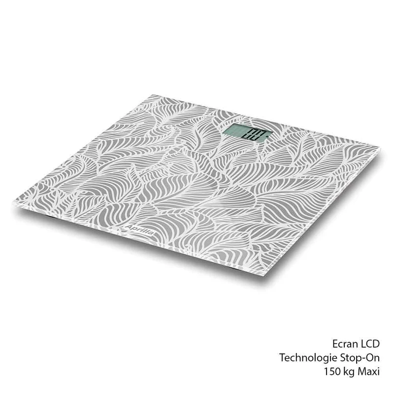 Pèse personne digital en verre (design aléatoire)