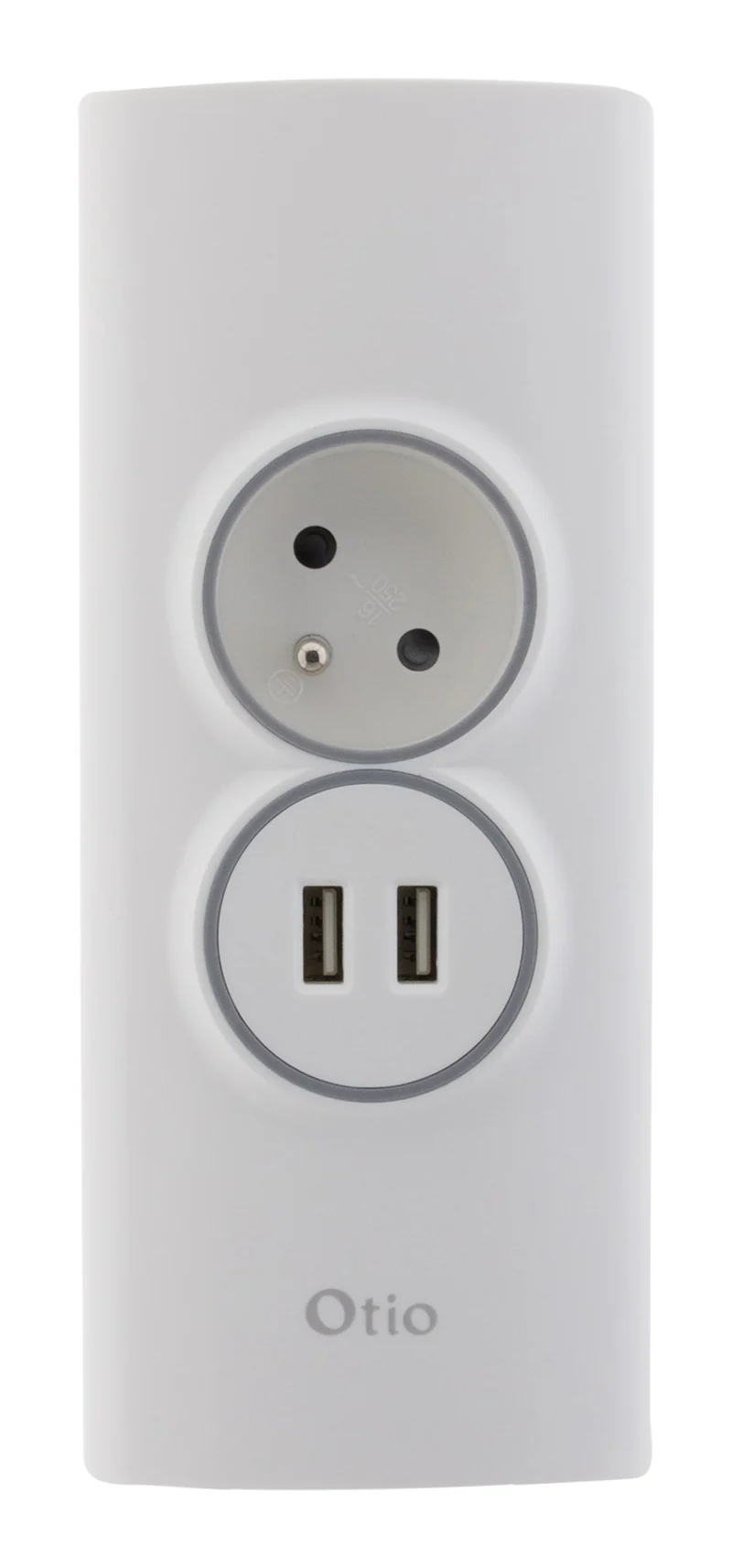 Multiprise d'angle 2P 16A + 2 USB à câbler - Blanc - Otio