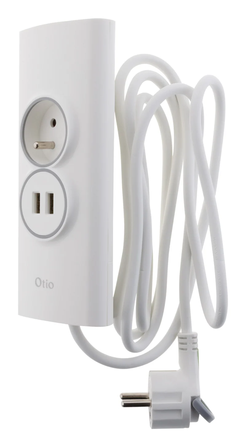 Multiprise d'angle 2P 16A + 2 USB précâblée - Otio