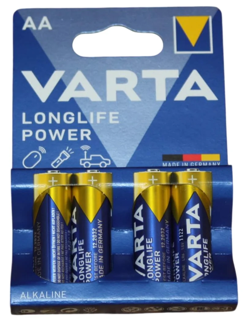 Lot de 4 / 16 / 48 Piles alkaline AA LR6 - VARTA - Très longue durée - Fabriqué en Allemagne