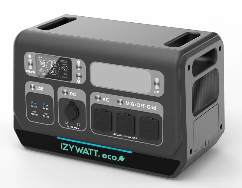 Station électrique IZYWATT.eco 2048Wh injection réseau + panneau solaire 440W + batterie Izywatt.extra - Orium