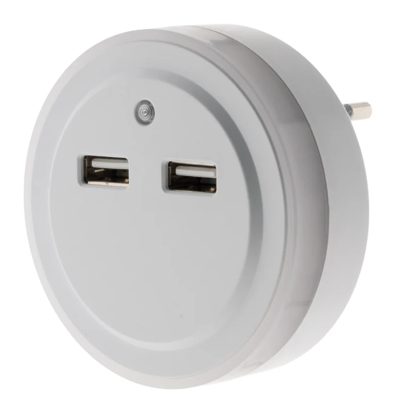 Veilleuse LED automatique avec 2 ports USB - Otio
