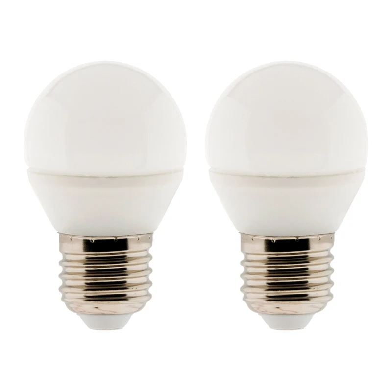 Lot de 2 ampoules LED sphériques 5,2W E27 470lm 2700K - Zenitech