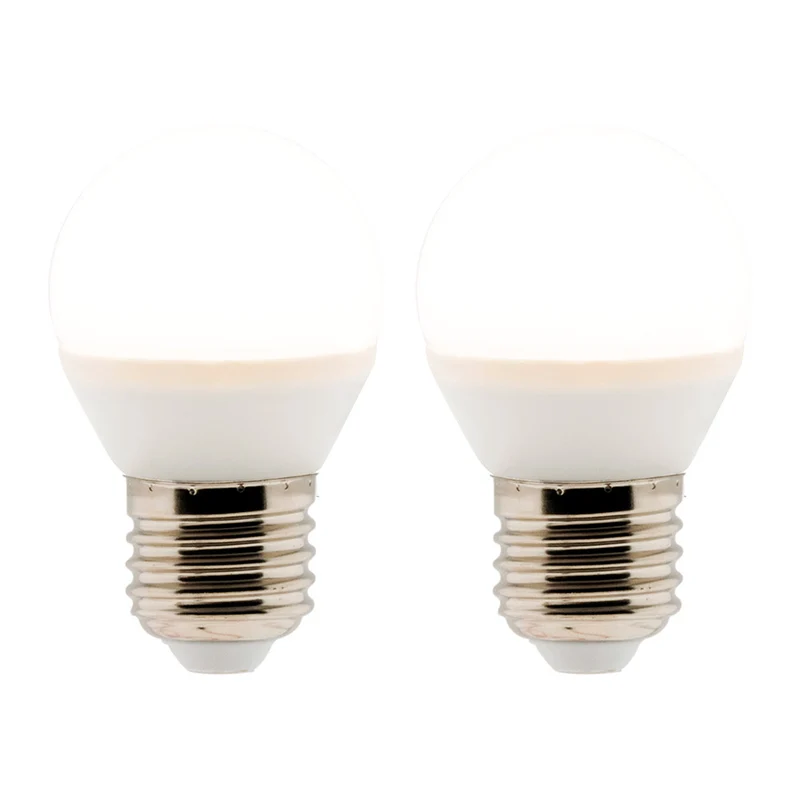 Lot de 2 ampoules LED sphériques 5,2W E27 470lm 2700K - Zenitech