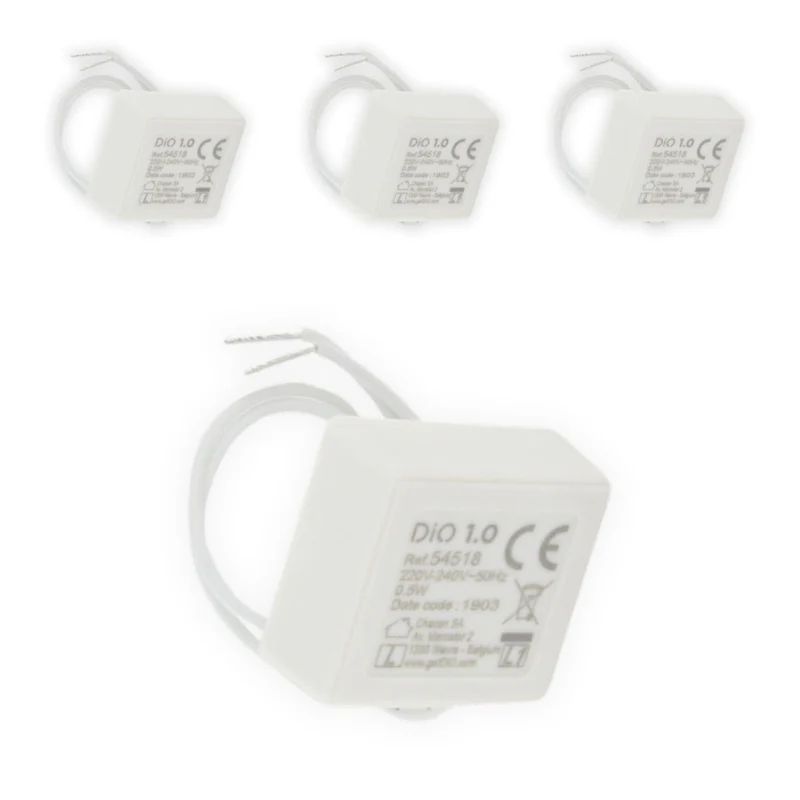 Lot de 4 bipasses électriques DiO 250V - précâblés - Blanc - Chacon