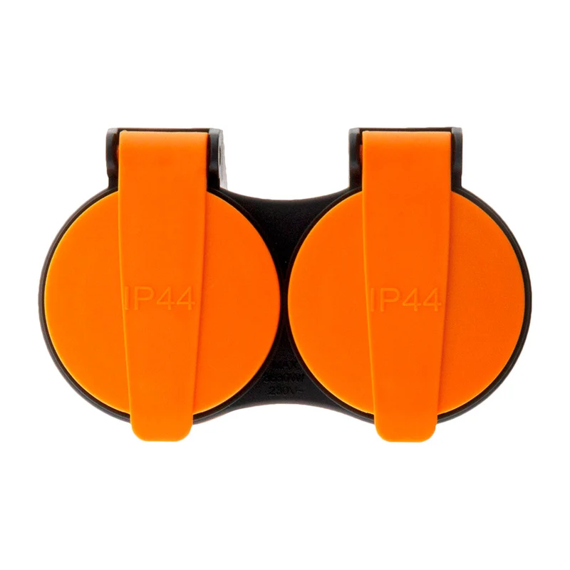 Rallonge étanche 2 prises avec clapet orange 2P+T H07RN-F 3x1,5mm² - Zenitech