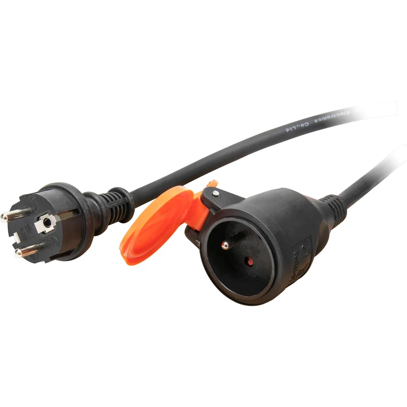 Rallonge étanche 2P+T H07RN-F 3x 1,5mm² + fixation - orange - Zenitech