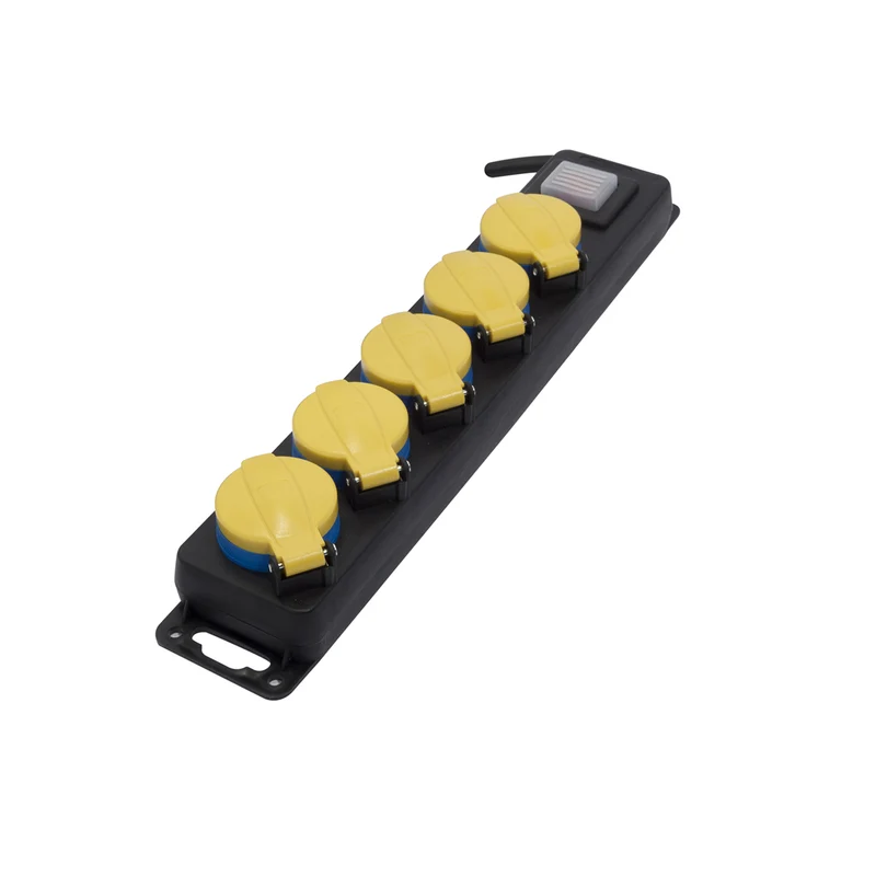 Bloc multiprise Schuko étanche 5x16A + interrupteur - Chacon