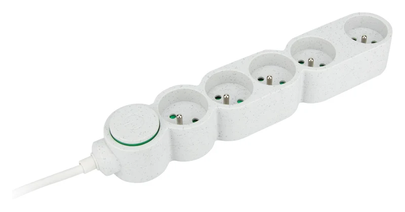 Bloc multiprise Home Green plastique recyclé 2P+T - Zenitech