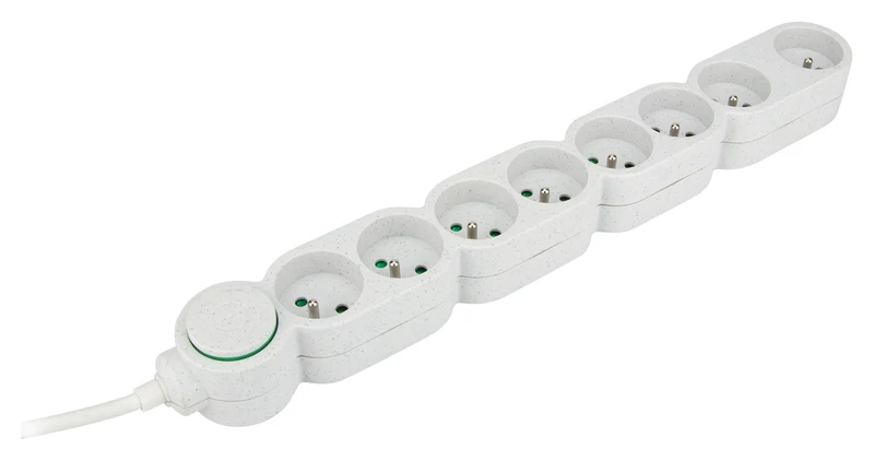Bloc multiprise Home Green plastique recyclé 2P+T - Zenitech