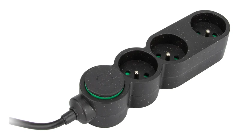 Bloc multiprise Home Green plastique recyclé 2P+T - Zenitech
