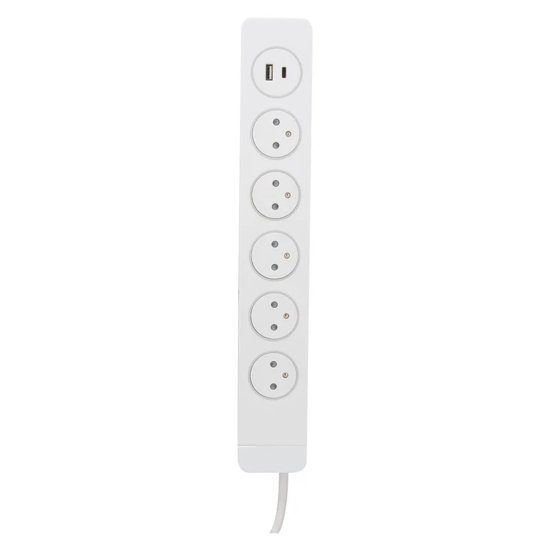 Multiprise 3/5 prises 16A 2P+T + 2USB - Easy Eject - Mantéa Otio