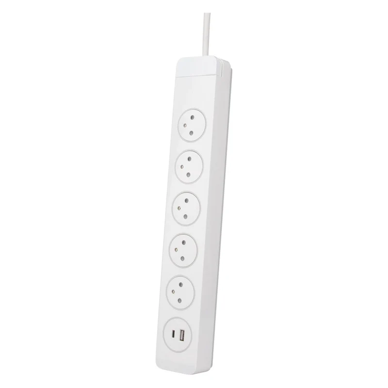 Multiprise 3/5 prises 16A 2P+T + 2USB - Easy Eject - Mantéa Otio